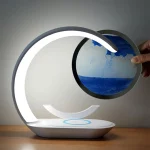 15W Wireless Charger with Quicksand Painting Night Lamp Table Top Decoration Fast Charging Station for iphone 16 Pro Max Charger - Image 6
