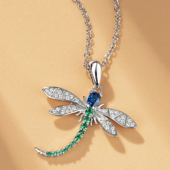 Buyee 925 Sterling Silver Fashion Pendant Chain Excellent Dragonfly Necklace Gift for Women Glamour Fine Jewelry Chain - Image 5
