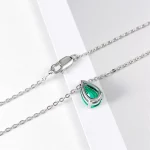 Serenity 1ct Pear Cut Natural Colombian Emeralds/Ruby Pendant Necklace for Women Gift S925 Sterling Silver Moissanite Necklace - Image 3