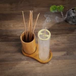 2 in 1 Incense Holder for Sticks Anti-Ash Flying Incense Burne with Glass Ash Catcher and Bamboo Incense Sticks Organizer - Image 5