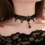 New Sexy Gothic Chokers Crystal Black Lace Neck Choker Necklace Vintage Victorian Women Chocker Steampunk Jewelry - Image 3
