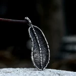 BEIER Hot Sell Popular Fire Feather Red Zircon Pendant Necklace Stainless Steel Fashion Jewelry For Men Women Cool Gift BP8-916 - Image 5