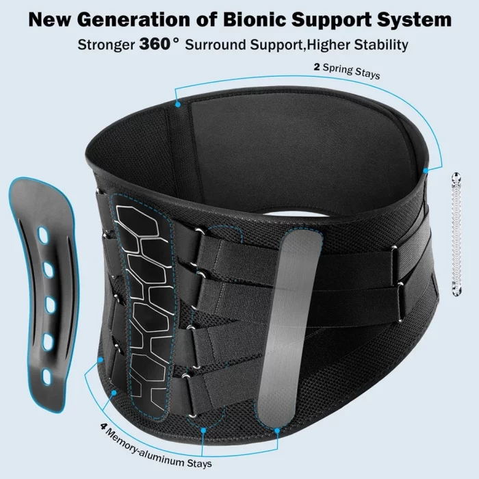 Back Brace for Lower Back Pain, Sciatica, Herniated Disc, Scoliosis, Back Support Belt with Soft Pad, Lightweight Lumbar Support - Image 3