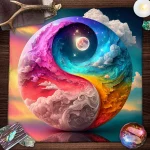 Tarot Card Tablecloth Altar Cloth Moon Planets Tarot Tablecloth For Spread Tarot Reading Waterfall Scenery Wall Decor Tapestry - Image 6