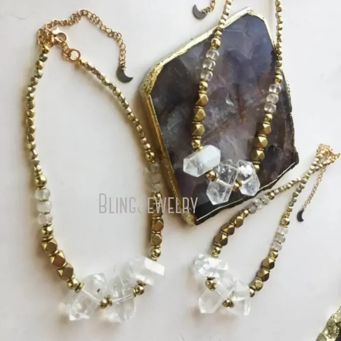 10pcs Triple Quartz Point African Bead Choker Clear Crystal Necklace Women Beach Boho Goth Halloween Aesthetic Jewelry Arcane - Image 3