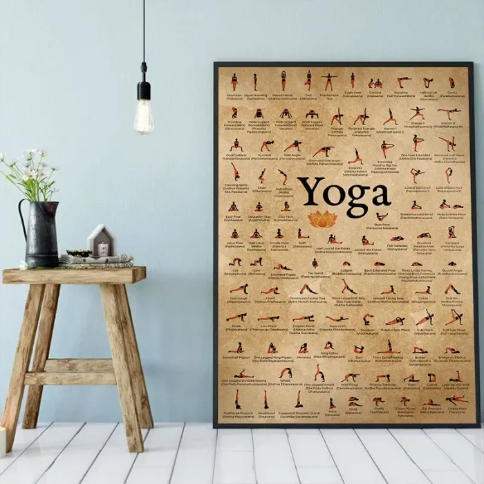 Yoga Poster Home Exercise Gym Yoga Ashtanga Chart Pose Health Poster Canvas Painting Print Wall Art Picture Living Room Decor - Image 3