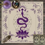 1pc Tarot tablecloth with your power, snake shaped floral and plant print astrology tablecloth, altar decoration tablecloth - Image 5