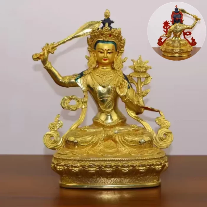 feng shui Copper Tibetan Tantric Manjushri Buddha Statue, Home Living Decor - Image 4