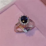 Princess Diana 925 Sterling Silver Engagement Ring Ruby Natural Amethyst Blue Sapphire Topaz Bridal Wedding Rings for Women - Image 4