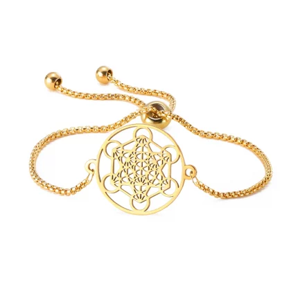 Stainless Steel Archangel Metatron Cube Charm Bracelets Men Women Blue Red Black Rope Bracelet Amulet Sacred Geometry Jewelry