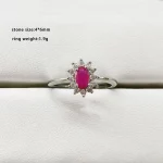 100% natural gemstone citrine ruby ring copper plated with silver adjustable ring for women party gifts jewelry - Image 5
