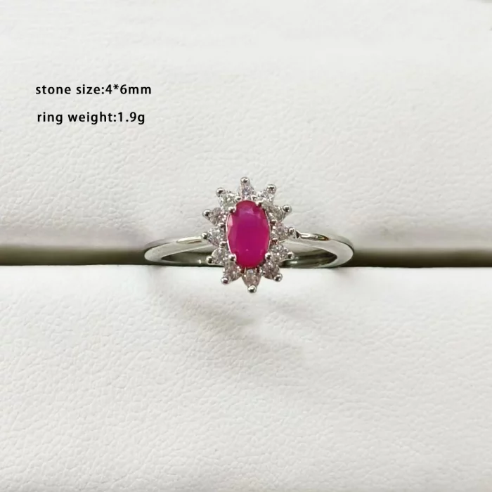 100% natural gemstone citrine ruby ring copper plated with silver adjustable ring for women party gifts jewelry - Image 5