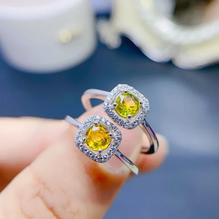 Natural Yellow Sapphire Rings for women silver 925 jewelry luxury gem stones 18k gold plated free shiping items - Image 7