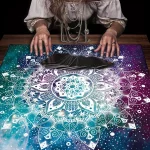 VIKAMA Mandala Moon Tarot Card Tablecloth Moon Sky Tarot Card Divination Cloth Oracle Card Mat Home Decor - Image 2