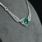 Wong Rain Vintage 100% 925 Sterling Silver 14*16 MM Oval Cut Emerald High Carbon Diamond Gemstone Pendant Necklace Fine Jewelry - Image 4