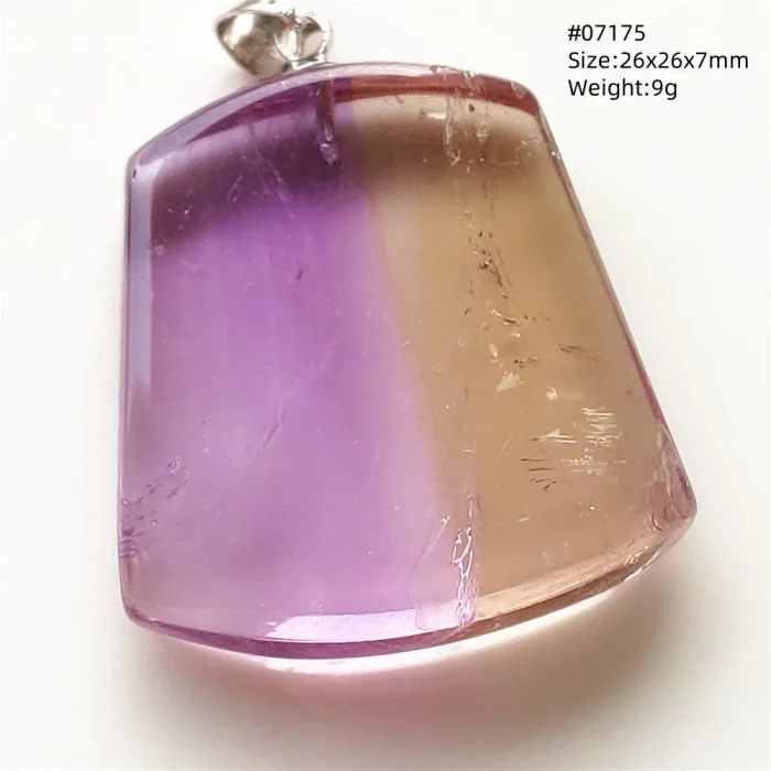 Natural Purple Ametrine Quartz Pendant Rectangle Water Drop Bead Amethyst Citrine Jewelry Women Men Necklace Brazil AAAAAA - Image 2