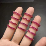 Fine Jewelry Natural Ruby Band Ring for Daily Wear 3mm*3mm Natural Ruby Ring Solid 925 Silver Simple Ring Gift - Image 3