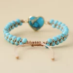 Amethyst Heart-shaped Double-layer Bohemian Boho Hand Woven Natural Stone Beads Adjustable Beaded Bracelet for Women Fashion - Image 5