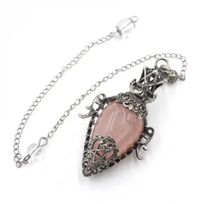 Crystal Quartz Pendulum for Dowsing Divination Large Natural Stone Pendant Pendulum Amethysts Pink Quartz Obsidian Pendulo X202 - Image 2