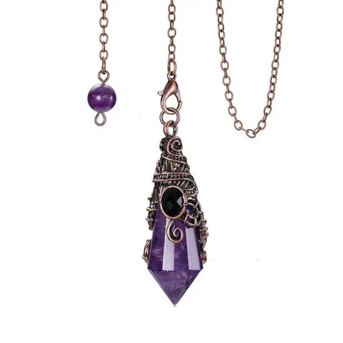 Natural 12 Faceted Crystal Stone Pendulums For Spiritual Dowsing Divination Amethyst Rose Quartz Stone Pendulum Pendant Jewelry - Image 6