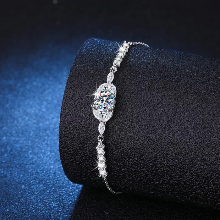 100% Real GRA Certified 1CT Moissanite Bracelet for Women Girl S925 Sterling Silver Diamond Link Bracelets Fine Jewelry - Image 3