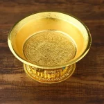 Zinc Alloy Tribute Buddhist Fruit Plate Gold Auspicious Luster Tibetan Plate Engraving Buddha Fruit Saucer Home Gift Decorative - Image 6