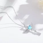 CAOSHI Newly Designed Daily Wearable Pendant Necklace with Blue Heart Shaped Imitation Moonstone Aesthetic Accessories for Women - Image 5