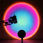 LED Sunset Lamp USB Rainbow Neon Night Light Projector Lamp Room Phone Self Photography Atmosphere Light Bedroom Wall Decor Gift