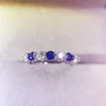 Natural Sapphire Ring with D Color Moissanite 3mm 925 Silver Lady Gift Simple Simple Birthday Present Wedding Gift - Image 6