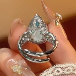 KQDANCE Pear Brilliant Cut Large 13*21 mm Created Yellow Citrine Blue Aquamarine Orange Gemstone Zircon Diamond Rings For Women - Image 6