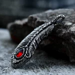 BEIER Hot Sell Popular Fire Feather Red Zircon Pendant Necklace Stainless Steel Fashion Jewelry For Men Women Cool Gift BP8-916 - Image 4