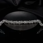 S925 Sterling Silver Byzantine Emperor Chain Bracelet for Men Women Polished Miami Cuban Smooth Kpop Jewelry - Image 6