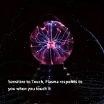 RGB Electrostaticion Plasma Ball Lamp - Touch Control Lightning Globe, USB Powered Color-Changing Mood Light with Glass Cover - Image 4