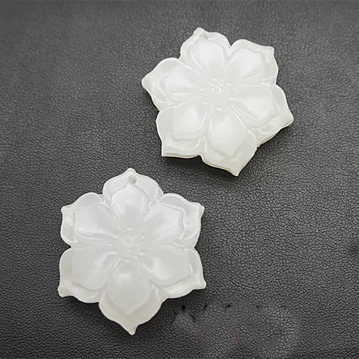Natural Chinese White Jade Rich Flower Pendant Hand-carved Ladies Flower Necklace Fashion Luxury Jewelry Girlfriend Mom Gift - Image 5