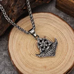 European & American Zinc Alloy Necklace Viking Triangle Celtic Knot Men's Pendant Necklace Retro Style Jewelry Accessories - Image 4