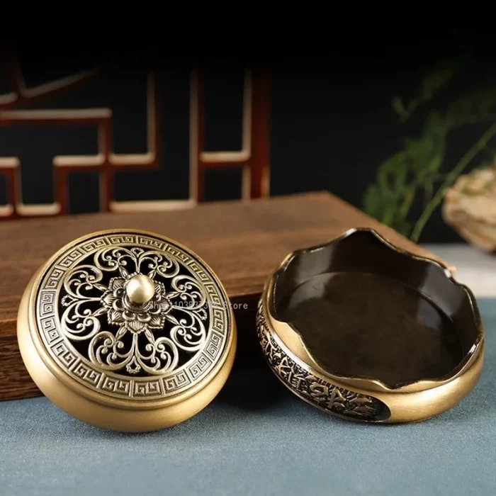Retro Alloy Three-legged Incense Burner Base Set Incense Art Decorative Indoor/tea Room/soothing Purifying Aromatherapy Stove - Image 4
