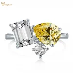 Wong Rain 100% 925 Sterling Silver Lab Sapphire Aquamarine Citrine Gemstone Ring For Women Engagement Fine Jewelry Wholesale - Image 2