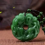 Green Jade Hand-Carved Dragon Hollow Jade Pendant Necklace Fashion Chinese Amulet Women Man'S Lucky Necklace Jewelry Gift - Image 2