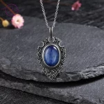 Retro Elegant Kyanite Necklace for Women Moonstone Labradorite Natural Gemstone Pendant Birthday Engagement Party Jewelry Gifts - Image 2