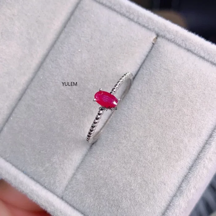 Natural Ruby Ring, 925 Sterling Silver, Simple and Exquisite Style, Recommended By The Owner, Authentic Color - Image 3