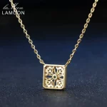 LAMOON Natural Gemstone Emerald Necalace For Women Vintage Luxury Pendant 925 Sterling Silver Gold Vermei Chain Jewelry NI018 - Image 4