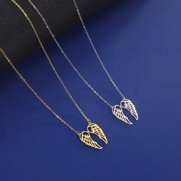 Wing Necklace Angel Chain Supernatural Amulet Gift For Woman Man Stainless Steel Talisman Pendant Fashion Jewelry - Image 3