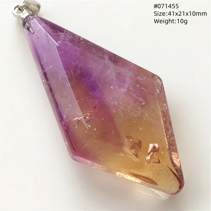 Natural Purple Ametrine Quartz Pendant Rectangle Water Drop Bead Amethyst Citrine Jewelry Women Men Necklace Brazil AAAAAA - Image 5