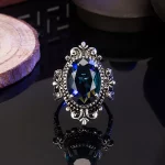 WOSIKATE Vintage 925 Sterling Silver Ring For Women Wedding Jewelry With Oval Sapphire Gemstones Female Fine Jewelry Party Gifts - Image 3