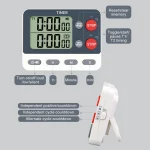 Dual Digital Timer Multifunctional Count UP/Down Timer with Memory Function Cooking Timer for Gym Office Laboratory - Image 5