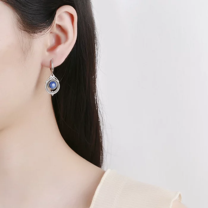 Vintage Natural Moonstone Kyanite Earrings Elegant Labradorite Gemstone Drop Earring Engagement Wedding Party Jewelry Gifts - Image 5