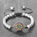 Handmade 6mm Natural Stone Braided Bracelet for Women Men Charn Flower Phantoscope Bangles Malachite Onyx Beads Bracelet Jewelry - Image 7
