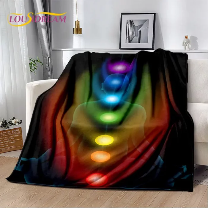 Rainbow 7 Chakra Mandala Bohemia Soft Plush Blanket,Flannel Blanket Throw Blanket for Living Room Bedroom Bed Sofa Picnic Cover - Image 6