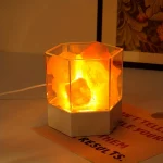 E5 LED Natural Himalayan Crystal Salt Lamp Rock Salt Night Lamp Table Lava Lamp USB Plug Meditation Home Room Bedroom Decoration - Image 3
