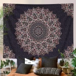 1pc Bohemian Mandala Tapestry, Retro Plant Flower psychedelic Tapestry, Hippie Style Room Decoration Wall Hanging - Image 5